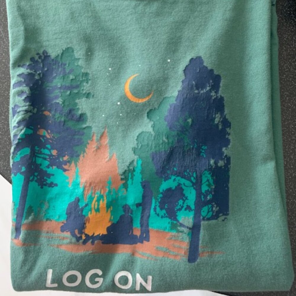 Life Is Good Green Tee with Forest Design - Picture 1 of 1